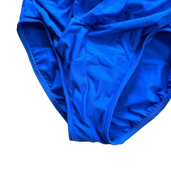 Miraclesuit Blue Camilla Shapewear One Piece Swimsuit Ruched Ruffle Front Size 8 - Picture 15 of 16